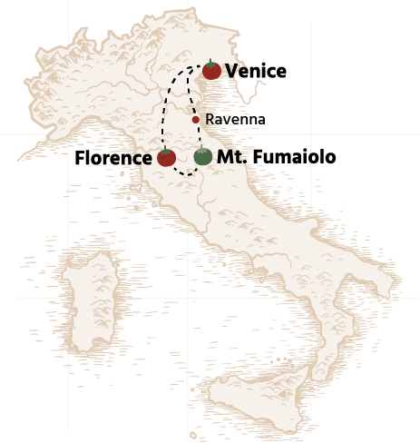 Map of Culinary Vacation Florence + Venice