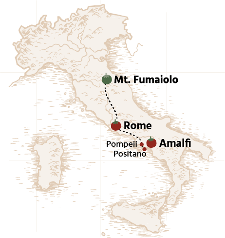 Map of Rome + Amalfi Coast Culinary Vacation