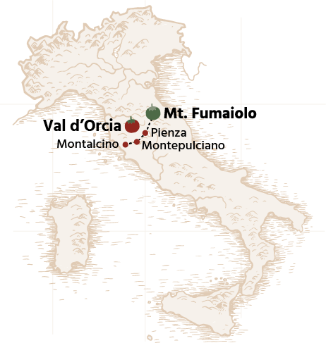 Map of Val d'Orcia Culinary Vacation