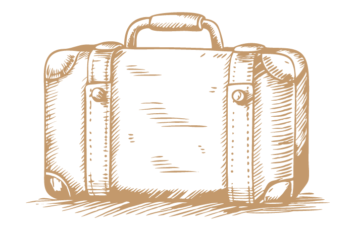 Illustrated suitcase icon representing all-inclusive Italy travel