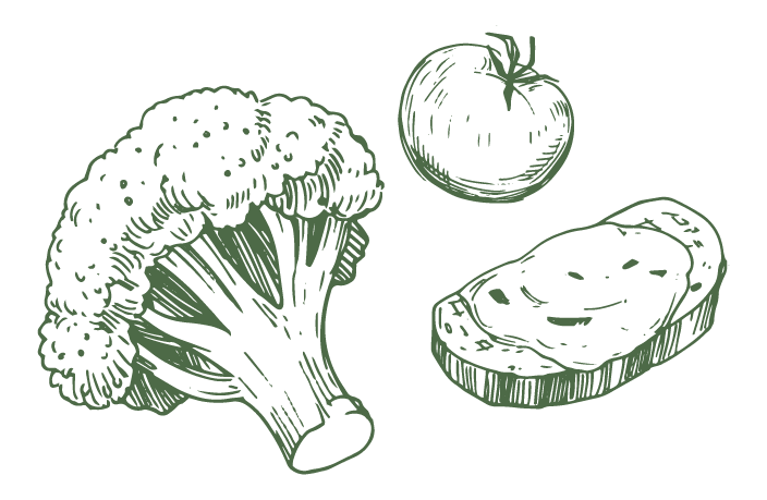 Vegetable illustration representing hands-on Italian cooking classes